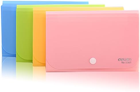 Expanding File Folder, Subdivision Accordion File Folder Mini Organizer PP Wallet for Cards,Coupons,Receipt,Tax Item or Changes,7x4.5 Inches,12 Pockets with Tabs and Check Case(Pink)