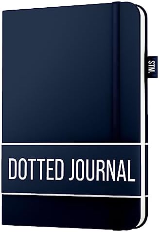 Scribbles That Matter A5 Bullet Dotted Journal Notebook | Vegan Hard Cover, 120gsm bleedproof thick paper, 150 pages, 5.75 x 8.5in, 2 bookmarks, tab stickers, penloop | For Work | Navy Blue