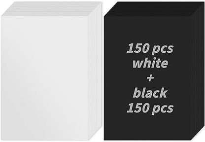 300 Sheets White Black Card Stock Paper,8.5 x 11 Inch Cardstock Paper,180gsm/65lb Thick Cardstock Printer Paper, Blank Heavy Card Paper for Invitations, Greeting Cards Making, Postcards