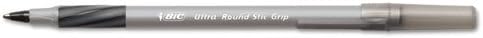 BIC Round Stic Grip Xtra-Comfort Medium Ball Point Pen, Black, 24 Pack