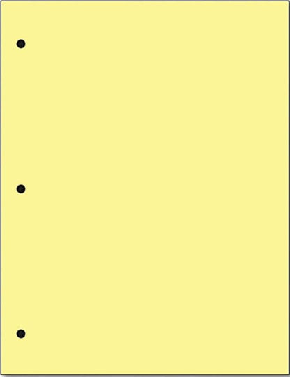 Copy And Printing Color Paper, 20 Lb. 3 Hole Punch 500 Sheets Per Ream. (Canary)