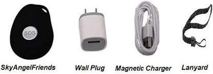 Assistive Technology Services SkyAngel911FD - 4G - Mobile Cellular - NO Monthly FEE - 4G - 911-2-Way Voice - Waterproof Alert Phone - Automatic Fall Detection (Pink)
