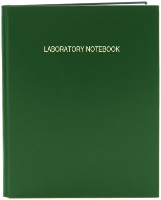 BookFactory Lab Notebook - 312 Pages (.25" Grid Format), 8 7/8" x 11 1/4", Green Cover, Section Sewn Hardbound Laboratory Notebook (LIRPE-312-LGR-A-LGT1)