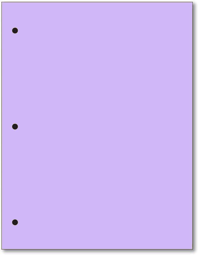Copy And Printing Color Paper, 20 Lb. 3 Hole Punch 500 Sheets Per Ream. (Lavander/orchid)