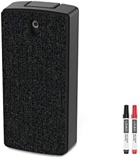 LOUKIN All-in-One Magnetic Dry Erase Eraser (2 Dry Erase Markers Included), Patent Whiteboard Eraser with Whiteboard Cleaner, Glass Board Eraser for Classroom, Home and Office