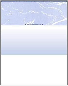 Compuchecks Check on Top Blank Check Paper - 500 Pack, Quick-Books & Laser Printer Compatible - Security Business Checks with Voucher - 8.5" x 11" Blue Marble