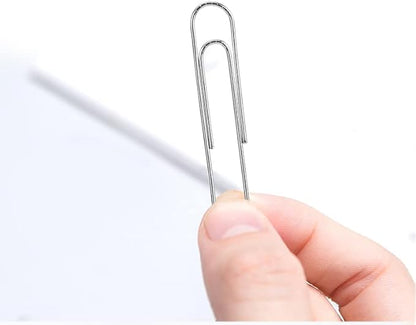 PAPERPAL Jumbo Paper Clips Nonskid, 300 Large Paper Clips (3 Boxes of 100 Each), Paperclips for Office School & Personal Use, Daily DIY, 2" Silver Heavy Duty Non-Skid Paper Clips Jumbo Size