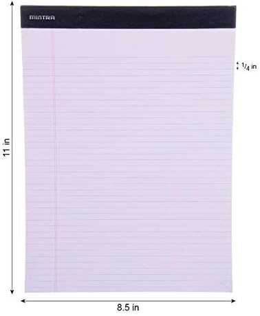 Mintra Office Legal Pads, ((xBasic, 8.5in x 11in, Narrow (Pastel), 36pk (6-6pks)), Narrow Ruled, 50 Sheets per Notepad, Micro perforated Writing Pad, Notebook Paper for School, College, Office, Work