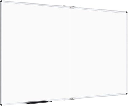 VIZ-PRO Large Dry Erase White Board/Magnetic Foldable Whiteboard, 60 X 36 Inches, Silver Aluminium Frame