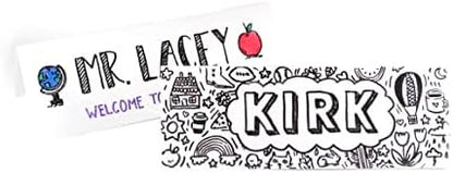 Apostrophe Games Dry Erase Name Tent Table Cards 8.5"" x 3"" (100 Pack) Reusable Name Cards, Classroom Name Tags, Wedding Guest Name Tents