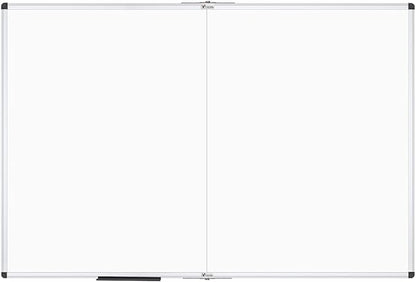 VIZ-PRO Large Dry Erase White Board/Magnetic Foldable Whiteboard, 72 X 48 Inches, Silver Aluminium Frame