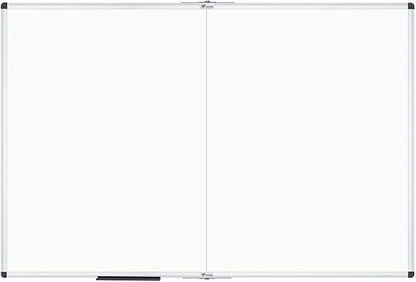 VIZ-PRO Large Dry Erase White Board/Magnetic Foldable Whiteboard, 60 X 36 Inches, Silver Aluminium Frame