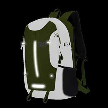 Reflective Motorcycle Backpack Lightweight, Water Resistant Casual Daypack with Laptop Pocket for Safe Commuter, Biking, and Daily Use. 35L Sport bookbag to Avoid Accidents (green backpack)