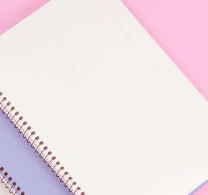 Cute Unruled Blank Spiral Notebook, About 60 Sheets, 7.3 x 10.3 Inches, Colors May Vary(Pink or Purple)