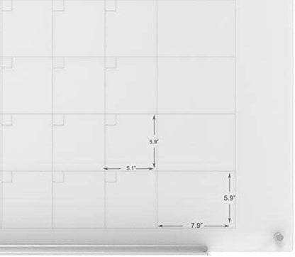 Audio-Visual Direct Magnetic Glass Dry Erase Board Set (4' x 3', Calendar Ultra White) for Wall - Monthly Planner