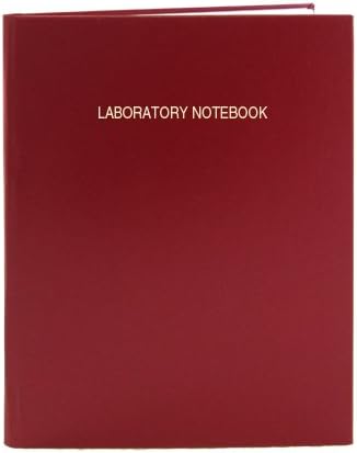 BookFactory Red Lab Notebook/Laboratory Notebook - 96 Pages (.25" Grid Format), 8 7/8" x 11 1/4", Red Cover, Section Sewn Hardbound (LIRPE-096-LGR-A-LRT1)