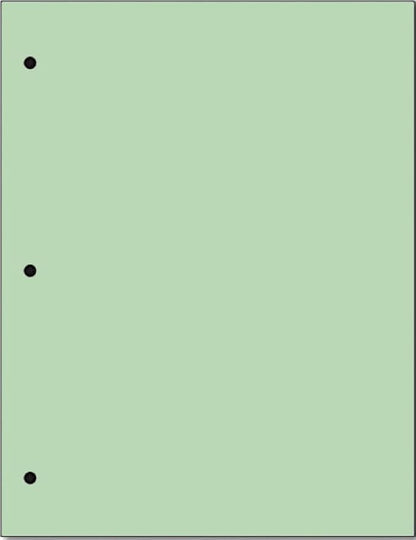 Copy And Printing Color Paper, 20 Lb. 3 Hole Punch 500 Sheets Per Ream. (Green)