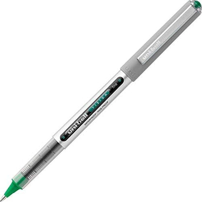 Uniball Vision Rollerball Pens, Green Pens Pack of 12 - 0.7mm Fine Point Medium Ink - Japanese Pens, Smooth Writing Pens, School & Office Supplies