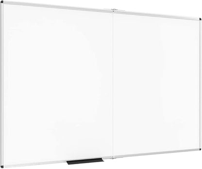 VIZ-PRO Dry Erase White Board/Magnetic Foldable Whiteboard, 48 X 36 Inches, Silver Aluminium Frame