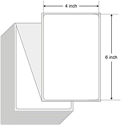 4x6 Thermal Labels, White Mailing Fanfold Postage Direct Thermal Printer Shipping Label (100 4x6 Fanfold Labels), Compatible with Rollo, MUNBYN, iDPRT, Polono, Zebra Thermal Label Printer
