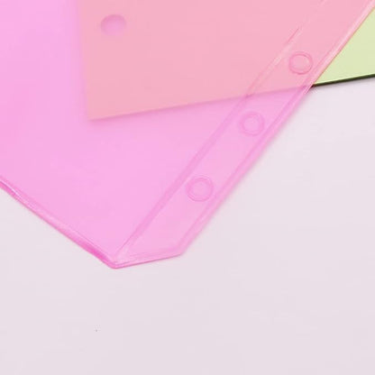 Pink PVC Binder Pockets 12pcs A6 Binders Zipper Pouch Bag Loose Leaf 6 Holes PVC Zip Organizer Folder for Journal Budget Filing Pocket Bags