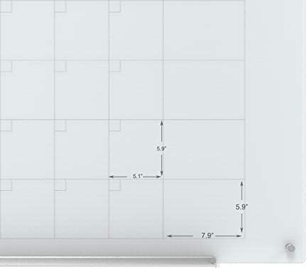 Audio-Visual Direct Magnetic White Calendar Glass Dry-Erase Board Set - 4' x 3' - Includes Magnets, Hardware & Marker Tray
