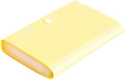 Expanding File Folder, Subdivision Accordion File Folder Mini Organizer PP Wallet for Cards,Coupons,Receipt,Tax Item or Changes,7x4.5 Inches,12 Pockets with Tabs and Check Case(Yellow)