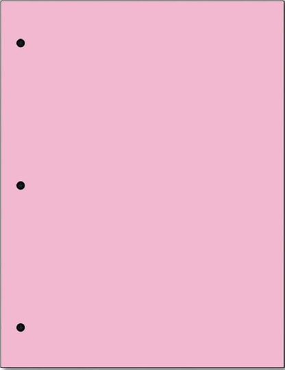 Copy And Printing Color Paper, 20 Lb. 3 Hole Punch 500 Sheets Per Ream. (Pink)