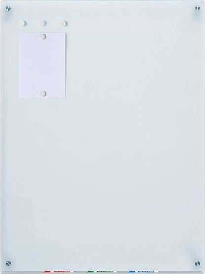 Audio-Visual Direct Magnetic White Glass Dry-Erase Board Set - 4' x 3' - Includes Magnets, Hardware & Marker Tray