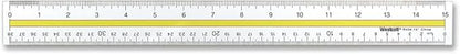 Acrylic Data Highlight Reading Ruler with Tinted Guide, 15" Clear