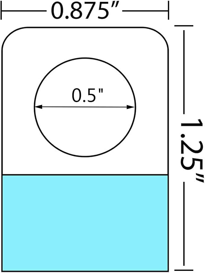 JINMI 7/8inch X 1-1/4inch Round Hole Self Adhesive Hanging Tabs Heavy Duty Clear Plastic Hang Tags Hook for Store Retail Display 1000 Pack