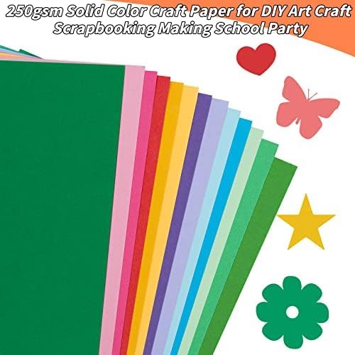 Colored Cardstock Bulk 300 sheets, 8.5” x 11” Cardstock Paper 30 Assorted Colors Construction Paper,250 GSM Card Stock Printer Paper Scrapbooking Supplies for Diy Crafts Cricut Card Making