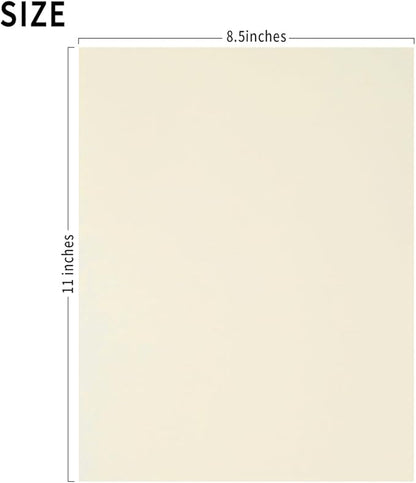 Wishop 20 Sheets Colored Thick Paper Cardstock Blank for DIY Crafts Cards Making, Invitations, Scrapbook Supplies (Cream, 8.5 x 11 inches)