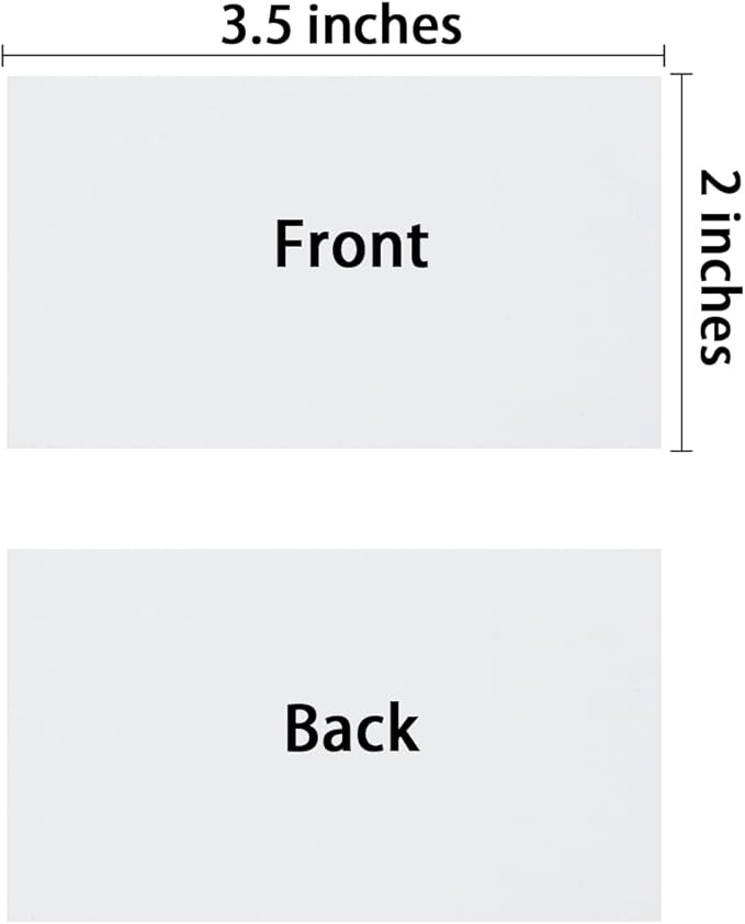 100 Pack Thick Paper Cardstock Blank Heavy Cards Stock for Invitations, Greeting Cards Making, Postcards, Photos, 250GSM Thick Paper (White, 2x3.5 inches)