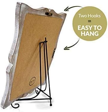 Tabletop Chalkboard Sign with Easel (11x13) + 8 Brilliant Liquid Chalk Markers | Hanging or Freestanding Framed Chalkboard with Hand Crafted Sweetheart Frame - Multipurpose Small Chalkboard Sign