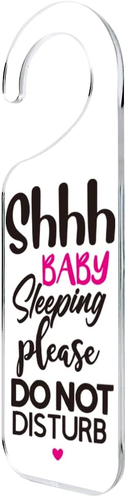 Do Not Disturb Door Sign Engraved Acrylic Hanger Handle Home Decor Acrylic Banner Acrylic Hanging Sign Door Plaque Handmade Office Hanging Sign Baby Sleeping