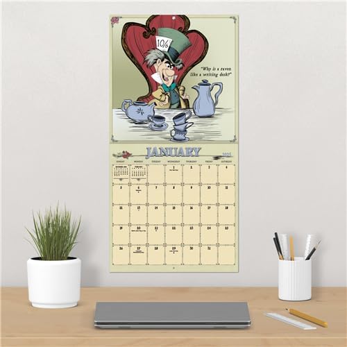 Alice in Wonderland Calendar 2025 - Deluxe 2025 Alice in Wonderland Wall Calendar Bundle with Over 100 Calendar Stickers (Tim Burton Gifts, Office Supplies)