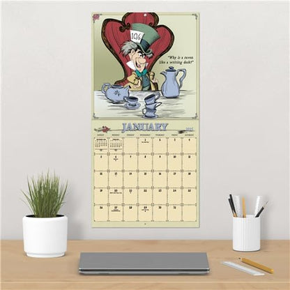Alice in Wonderland Calendar 2025 - Deluxe 2025 Alice in Wonderland Wall Calendar Bundle with Over 100 Calendar Stickers (Tim Burton Gifts, Office Supplies)