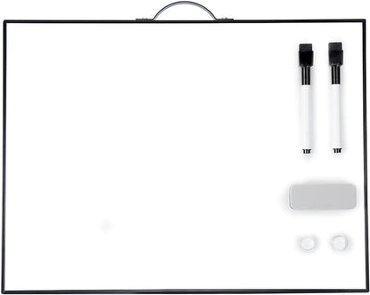TSJ OFFICE Small White Board - 12 X 16 Inches Portable Aluminum Frame Magnetic Dry Erase Board with Holder, to Do List Notepad for Office, Home, School