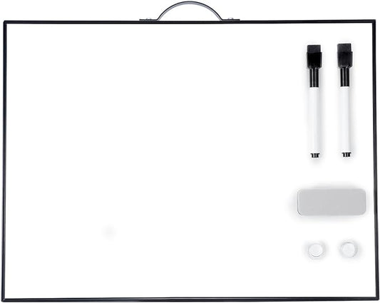 TSJ OFFICE Small White Board - 12 X 16 Inches Portable Aluminum Frame Magnetic Dry Erase Board with Holder, to Do List Notepad for Office, Home, School