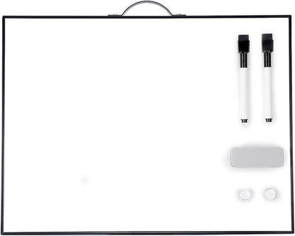 TSJ OFFICE Small White Board - 12 X 16 Inches Portable Aluminum Frame Magnetic Dry Erase Board with Holder, to Do List Notepad for Office, Home, School