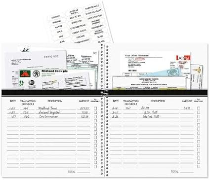 The Best Days Bill Paying Organizer Book - Personal Account book, 9" by 12 inch, Spiral-Bound, 14 Pockets, 32 Label Stickers, Bill Tracking