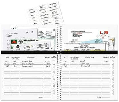 The Best Days Bill Paying Organizer Book - Personal Account book, 9" by 12 inch, Spiral-Bound, 14 Pockets, 32 Label Stickers, Bill Tracking