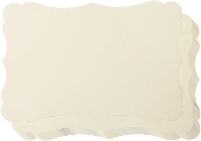 50 Pack Blank Kraft Cards Cardstock Thick Paper Brown Greeting Cards for DIY Gift Card Menus, Baby Shower and Wedding Invitations (Cream, 5x7IN)