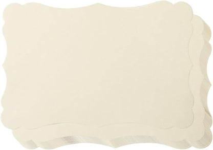 50 Pack Blank Kraft Cards Cardstock Thick Paper Brown Greeting Cards for DIY Gift Card Menus, Baby Shower and Wedding Invitations (Cream, 5x7IN)