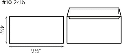 Blake Purely Everyday #10 Pack of 1000 Peel and Seal Envelopes (29215-76) White - 4 1/8" x 9 1/2"