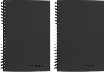 Cambridge Business Notebook, Legal Ruled, 5" x 8", Small, Wirebound, 80 Sheets, Black (06074) (Pack of 2)