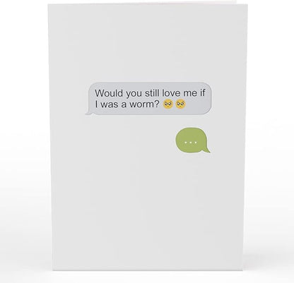 Lovepop Everyday Pop-Up Card for Her, Him, Girls, Boys - 3D Love Greeting Cards - If I was a Worm - 5" x 7" - Blank Note Card & Envelope Included