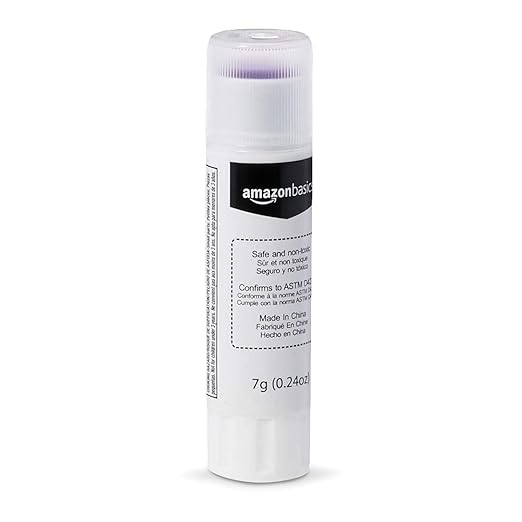 Amazon Basics Purple Washable School Glue Sticks, Dries Clear, Non-Toxic, 0.24-oz Stick, 60-Pack