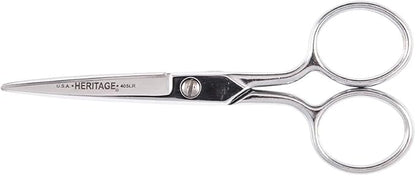 Klein Tools G405LR Scissors, Made in USA, Embroidery Scissor with Large Ring, Great for Sewing, Fabric, Electronics, More, 5-Inch